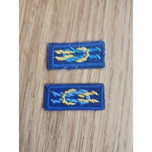 Vintage BSA Cub Scouts Webelos Activity Badge Loops Blue Gold Pair Scout Patches